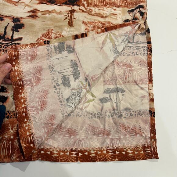 Nancy Bolen Silk Maxi Skirt Small Side Slit Side Zip African Safari Print Zebra - Picture 7 of 7